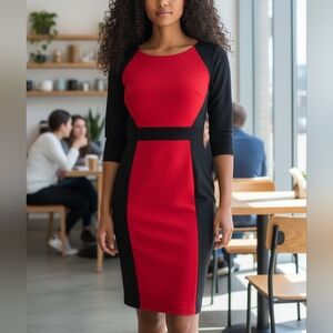 Elegant Black and Red Dress Long Sleeve Alloy Apparel Size Small by Alloy